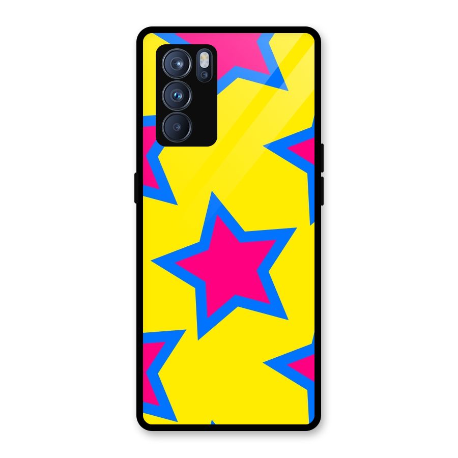Star Pattern Glass Back Case for Oppo Reno6 Pro 5G