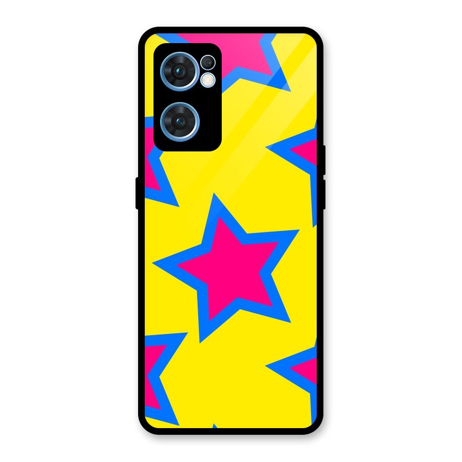 Star Pattern Glass Back Case for Oppo Reno7 5G