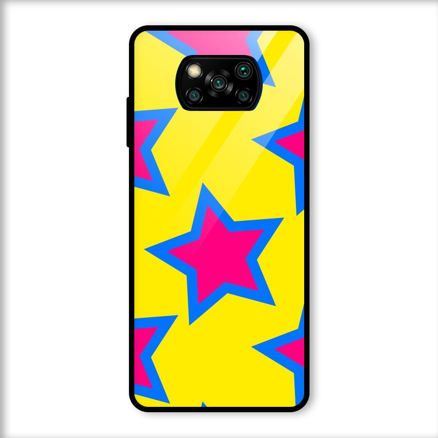Star Pattern Glass Back Case for Poco X3