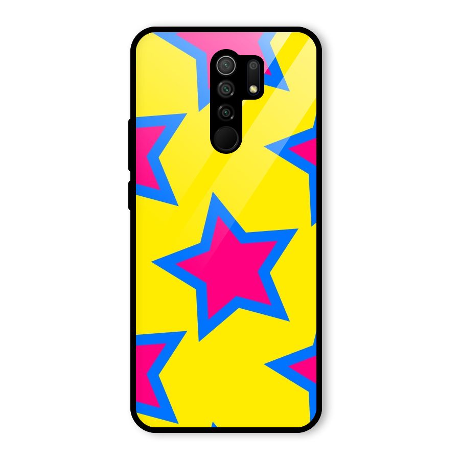 Star Pattern Glass Back Case for Redmi 9 Prime
