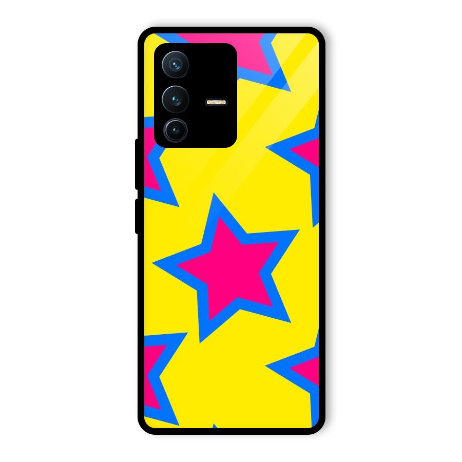 Star Pattern Glass Back Case for Vivo V23 Pro