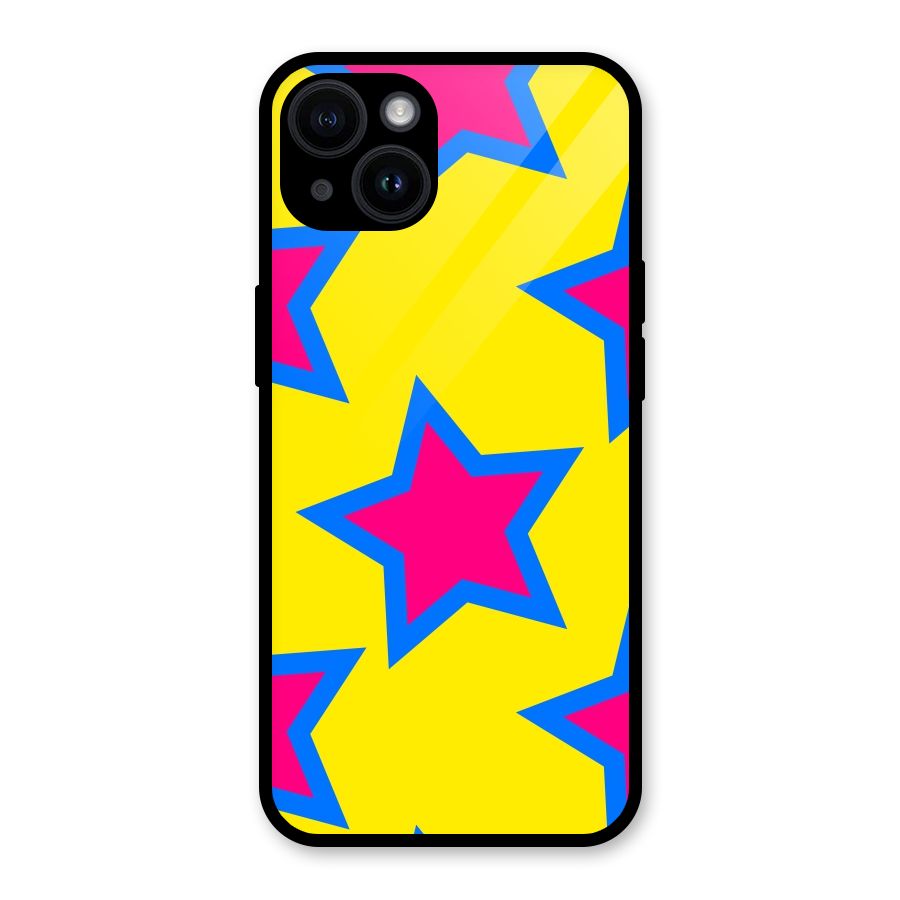 Star Pattern Glass Back Case for iPhone 14