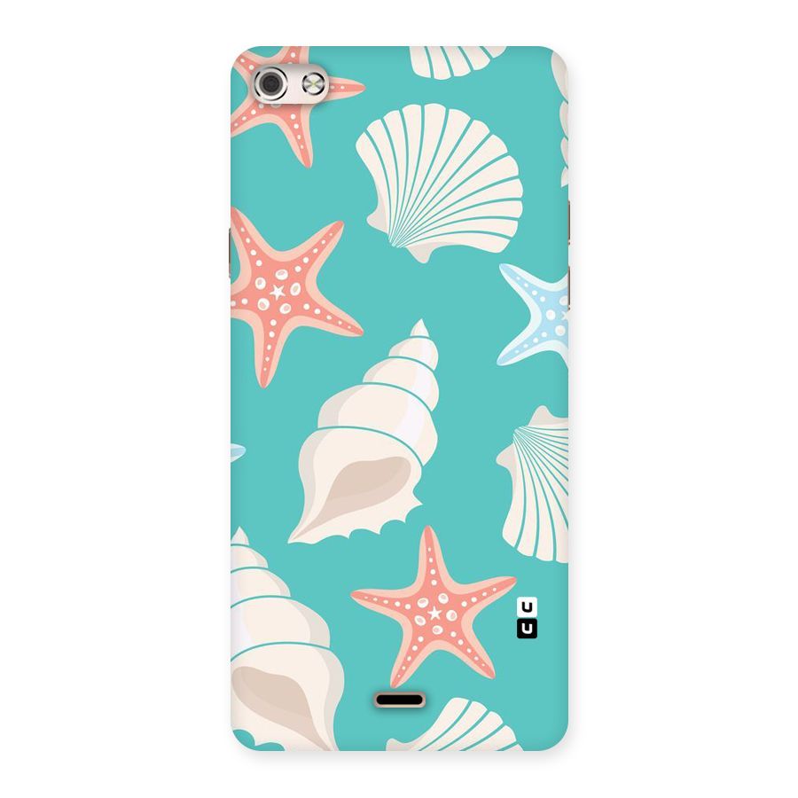 Starfish Sea Shell Back Case for Micromax Canvas Silver 5