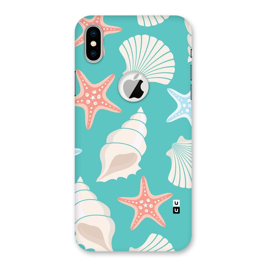 Starfish Sea Shell Back Case for iPhone XS Logo Cut