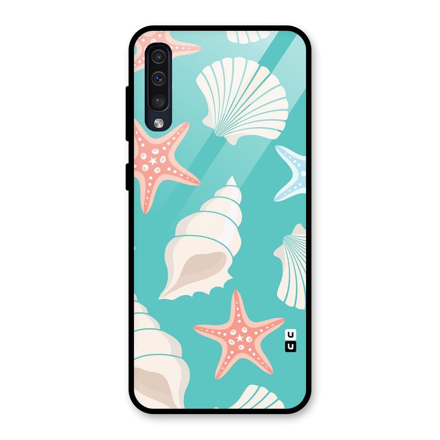 Starfish Sea Shell Glass Back Case for Galaxy A30s