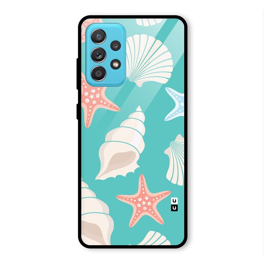 Starfish Sea Shell Glass Back Case for Galaxy A52