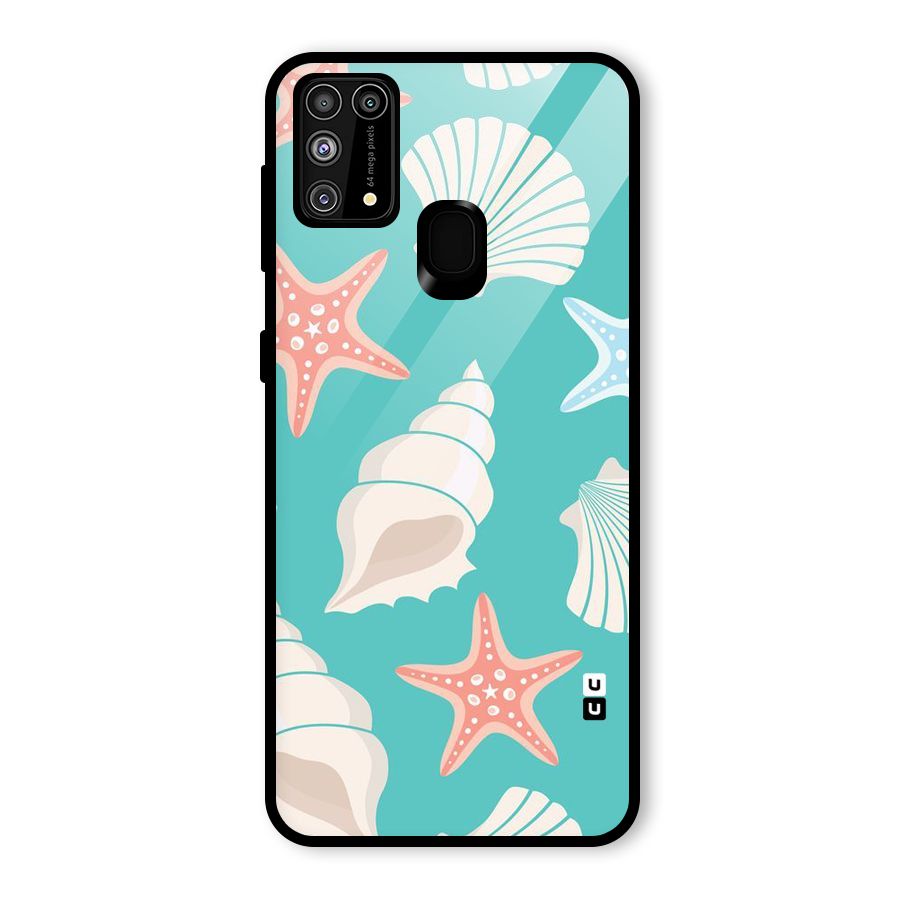 Starfish Sea Shell Glass Back Case for Galaxy F41