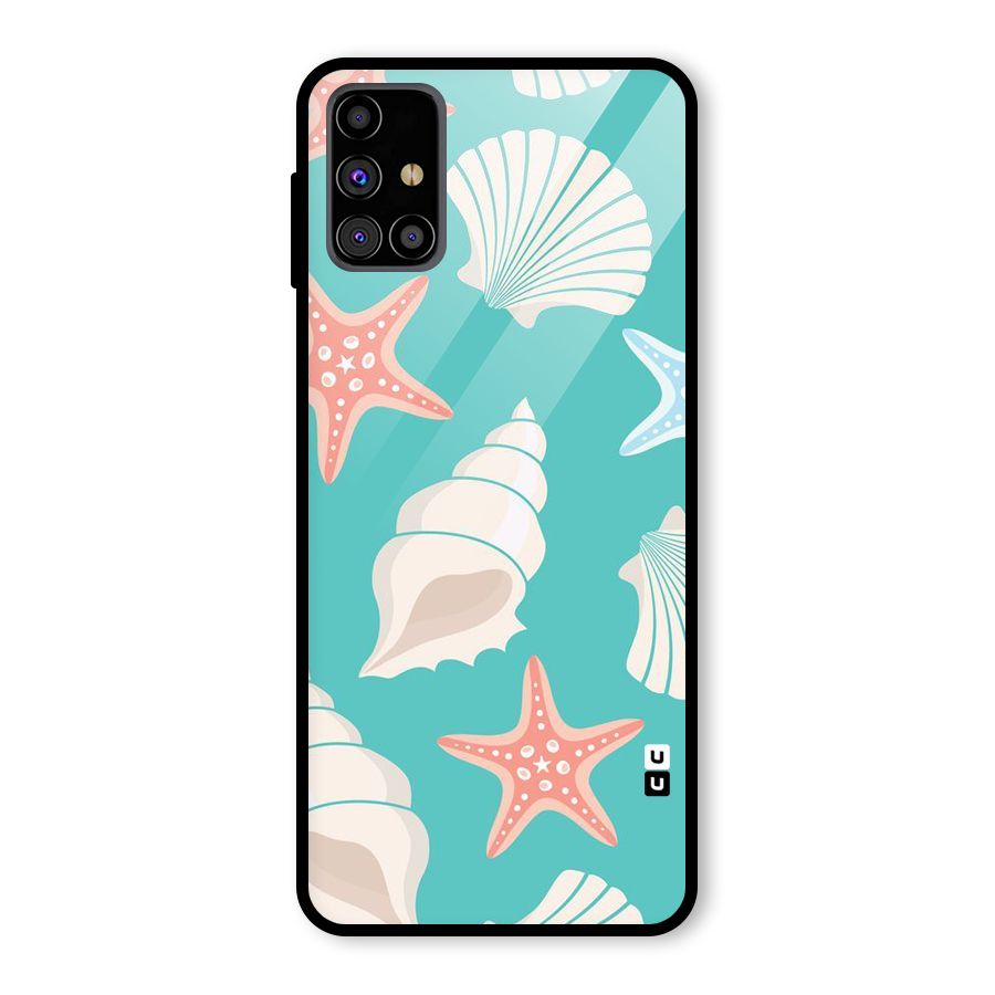 Starfish Sea Shell Glass Back Case for Galaxy M31s