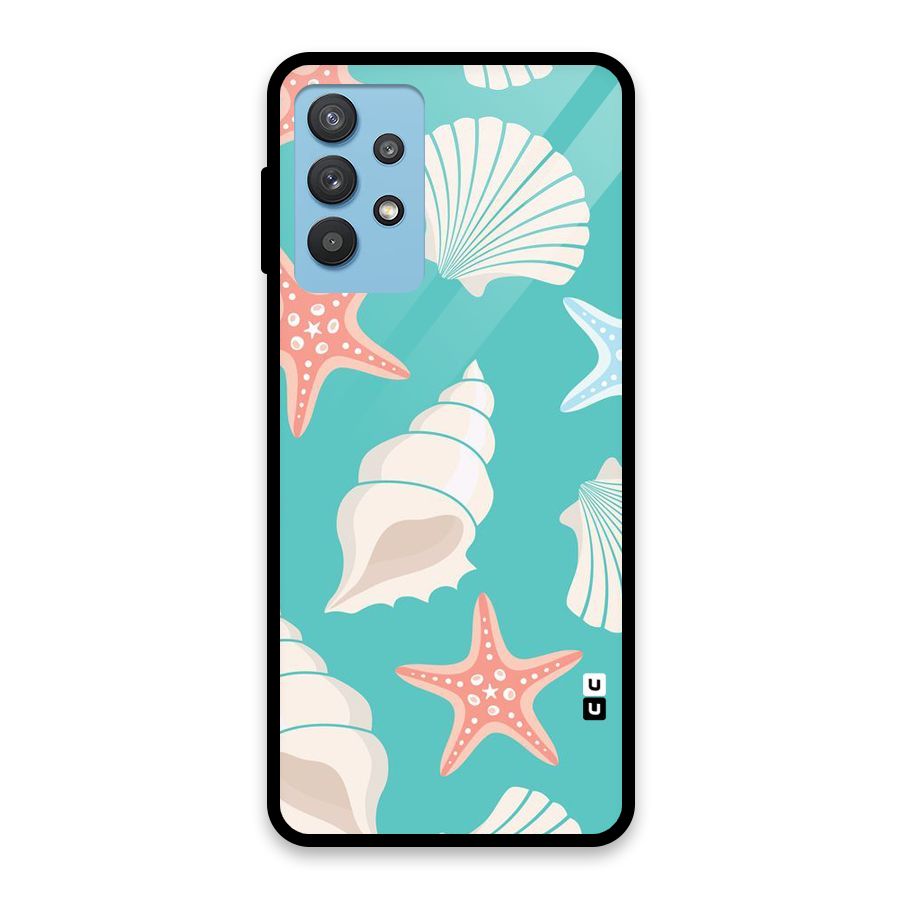 Starfish Sea Shell Glass Back Case for Galaxy M32 5G