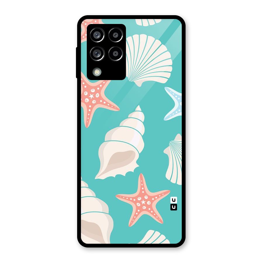 Starfish Sea Shell Glass Back Case for Galaxy M53 5G