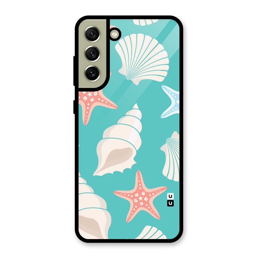 Starfish Sea Shell Glass Back Case for Galaxy S21 FE 5G