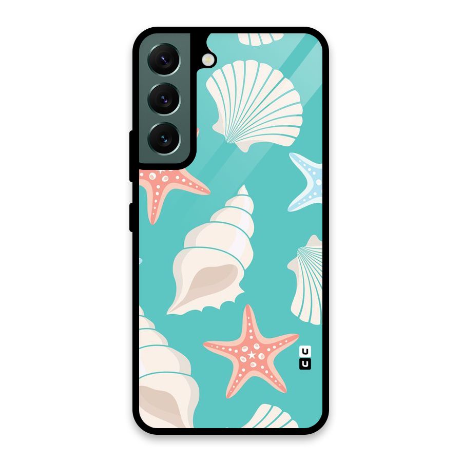 Starfish Sea Shell Glass Back Case for Galaxy S22 5G