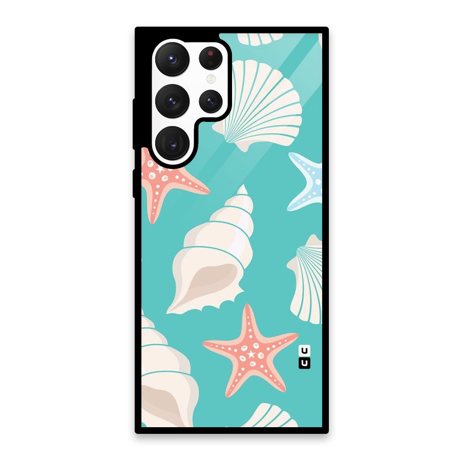 Starfish Sea Shell Glass Back Case for Galaxy S22 Ultra 5G
