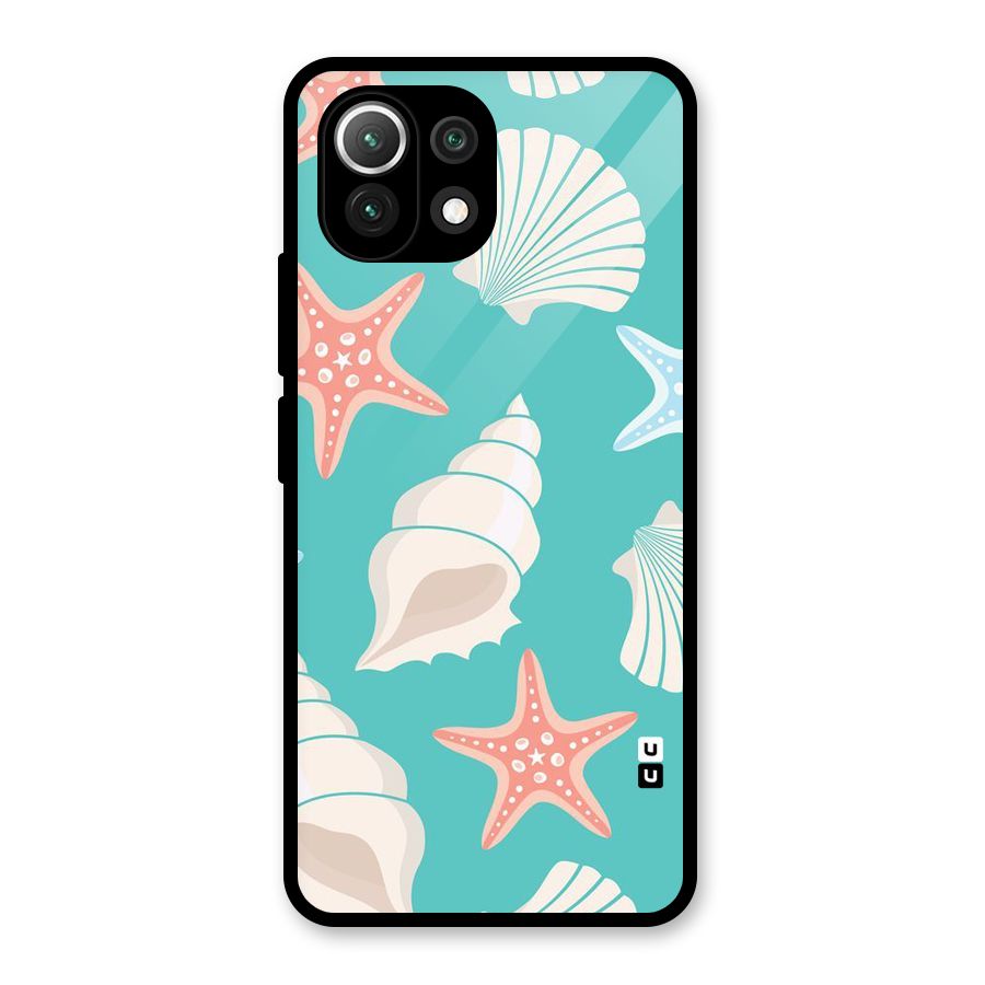 Starfish Sea Shell Glass Back Case for Mi 11 Lite