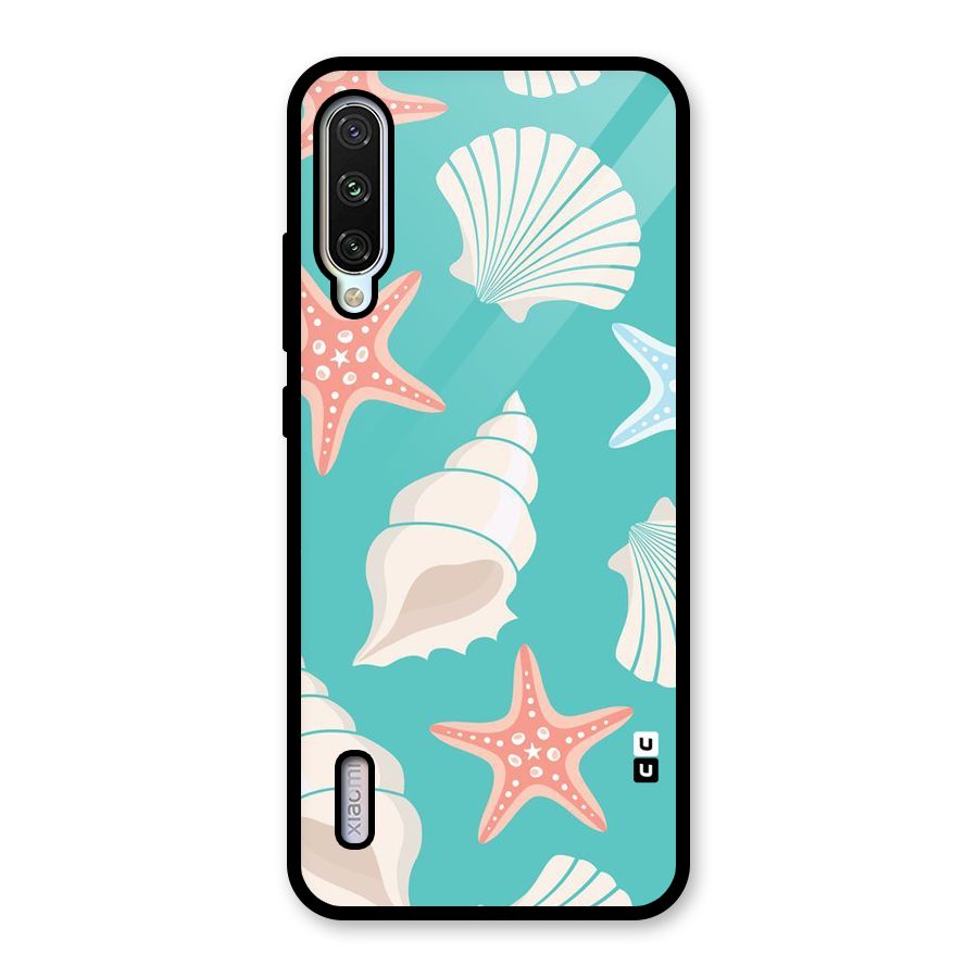 Starfish Sea Shell Glass Back Case for Mi A3
