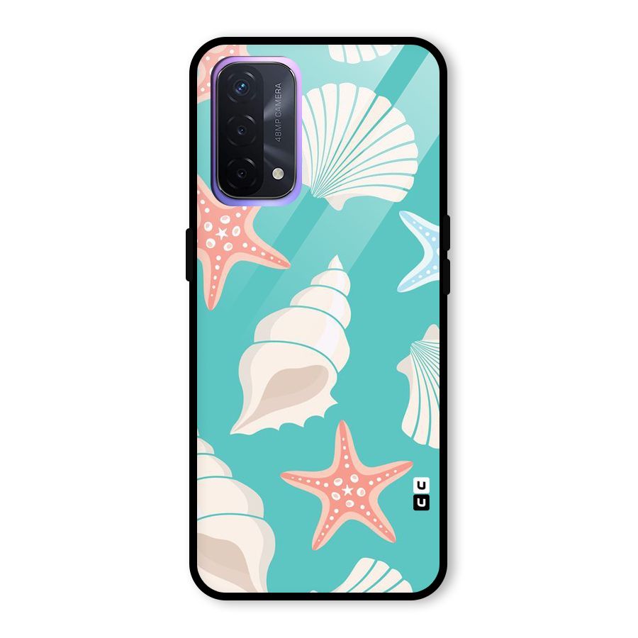 Starfish Sea Shell Glass Back Case for Oppo A74 5G