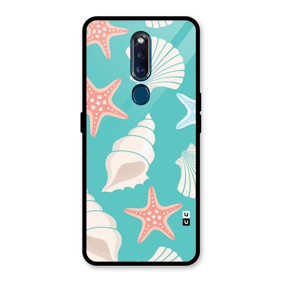 Starfish Sea Shell Glass Back Case for Oppo F11 Pro