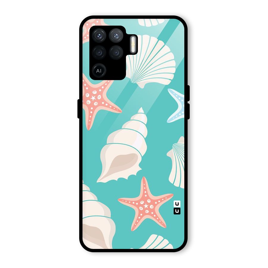 Starfish Sea Shell Glass Back Case for Oppo F19 Pro