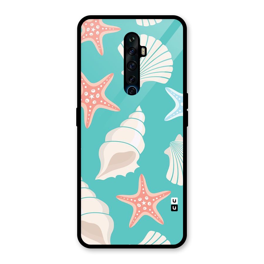 Starfish Sea Shell Glass Back Case for Oppo Reno2 F
