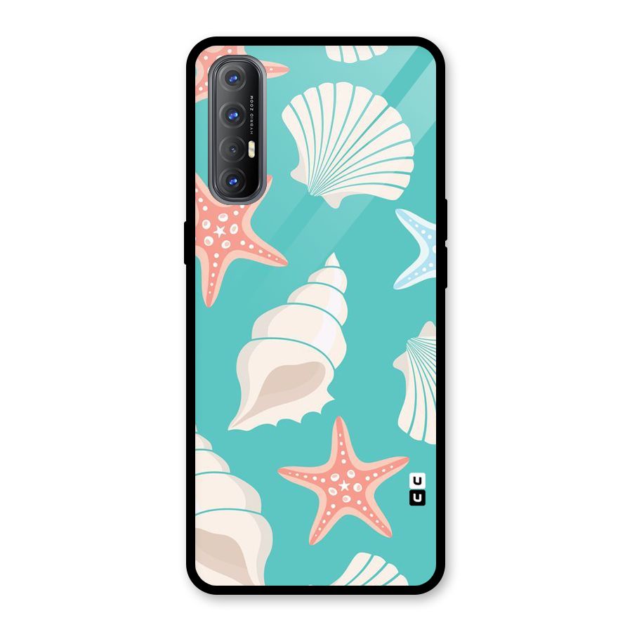 Starfish Sea Shell Glass Back Case for Oppo Reno3 Pro