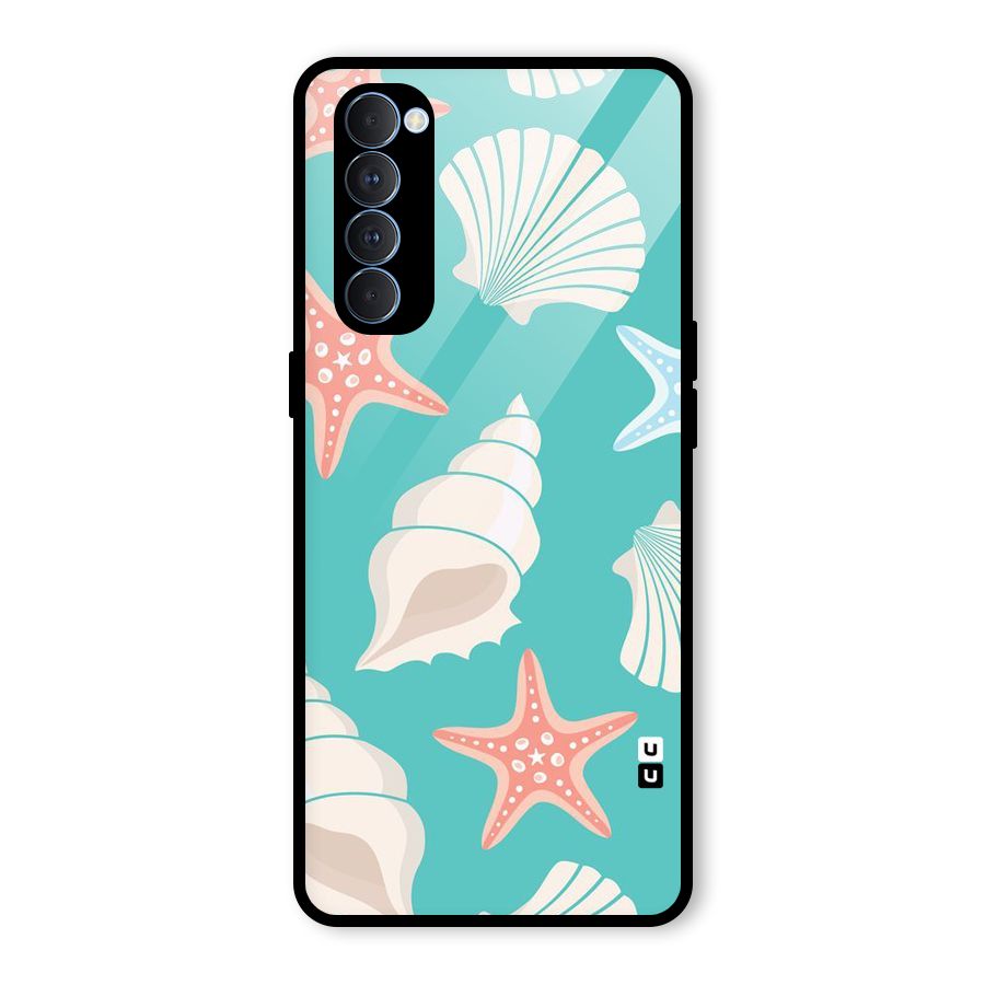 Starfish Sea Shell Glass Back Case for Oppo Reno4 Pro