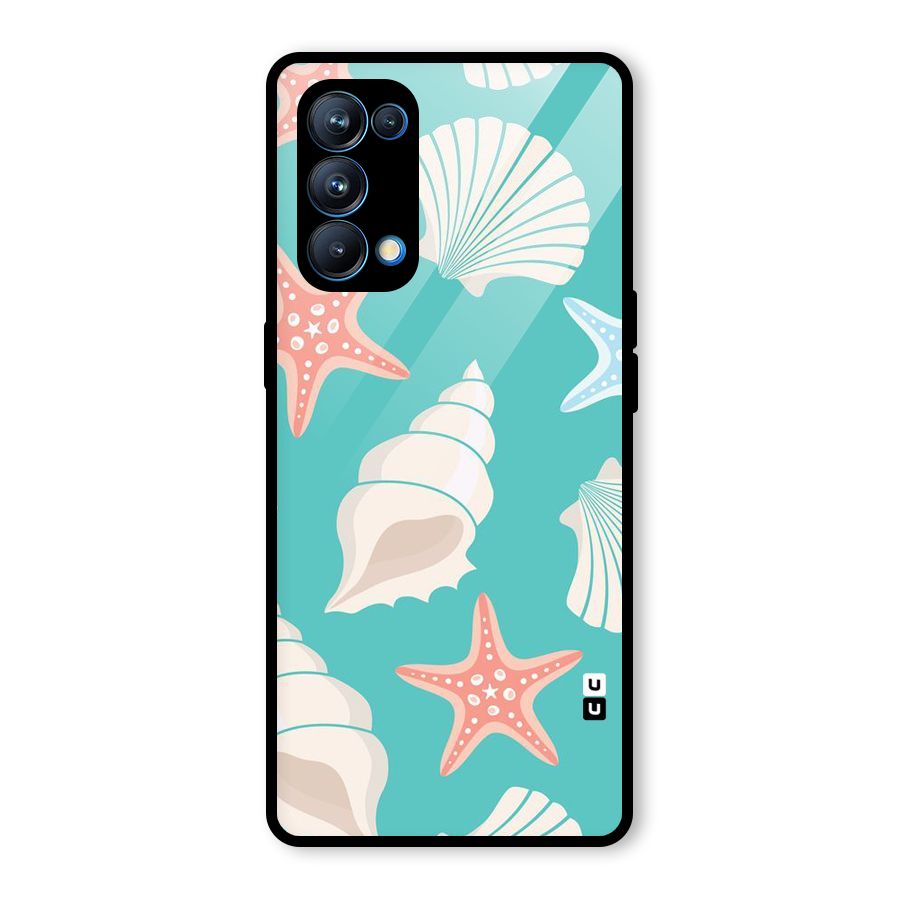 Starfish Sea Shell Glass Back Case for Oppo Reno5 Pro 5G