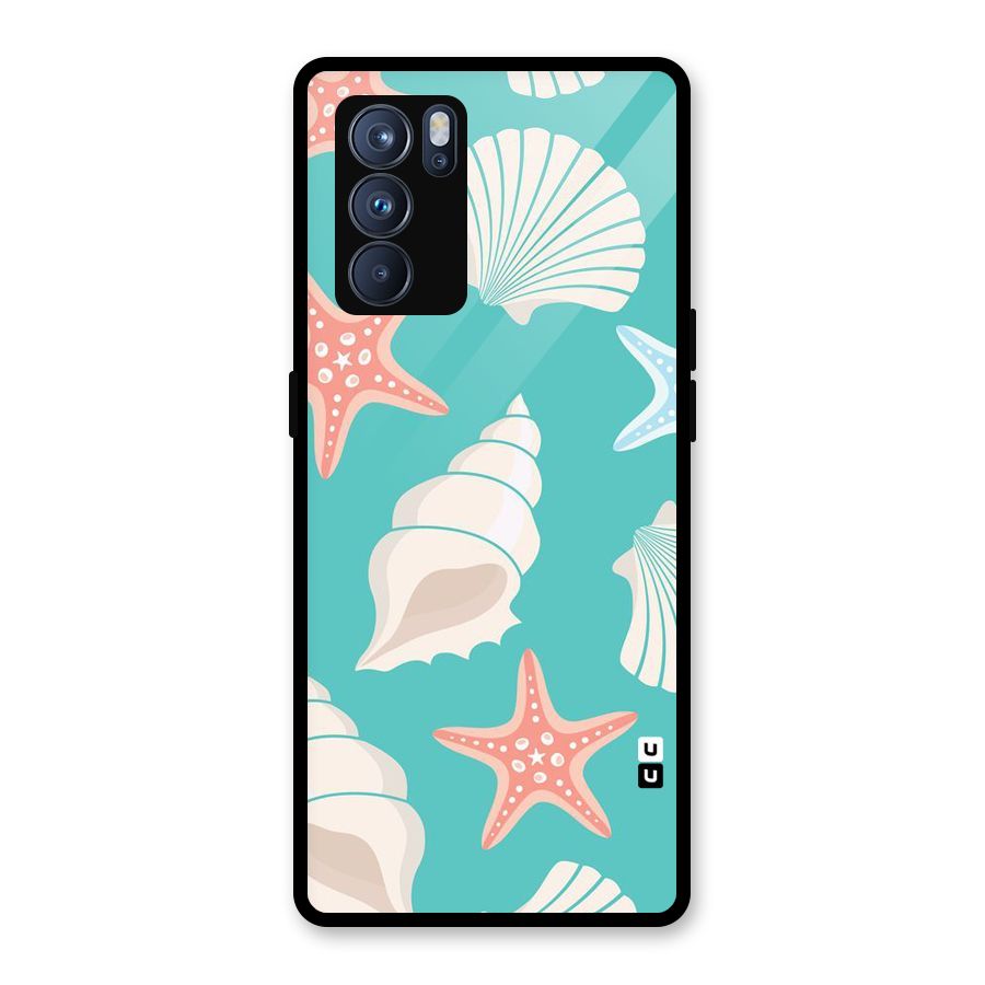 Starfish Sea Shell Glass Back Case for Oppo Reno6 Pro 5G