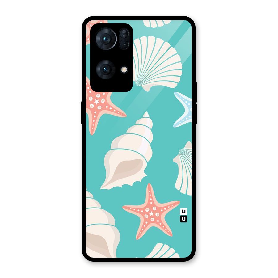 Starfish Sea Shell Glass Back Case for Oppo Reno7 Pro 5G
