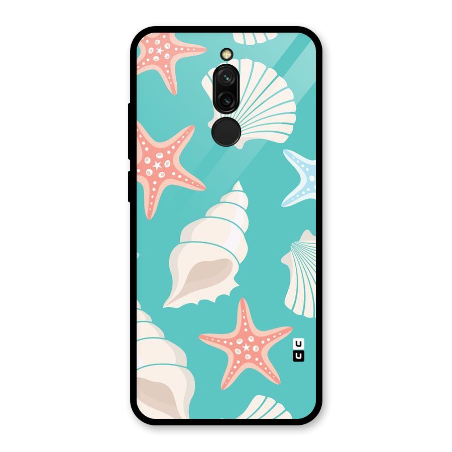 Starfish Sea Shell Glass Back Case for Redmi 8