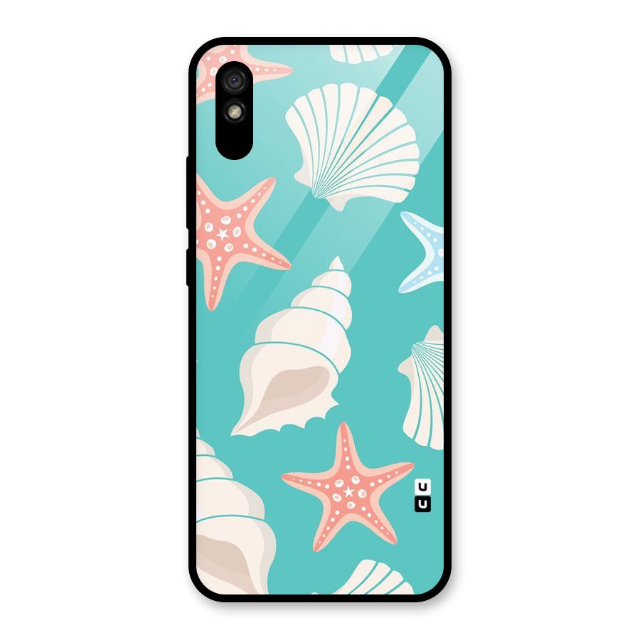 Starfish Sea Shell Glass Back Case for Redmi 9i