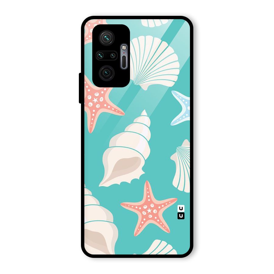 Starfish Sea Shell Glass Back Case for Redmi Note 10 Pro