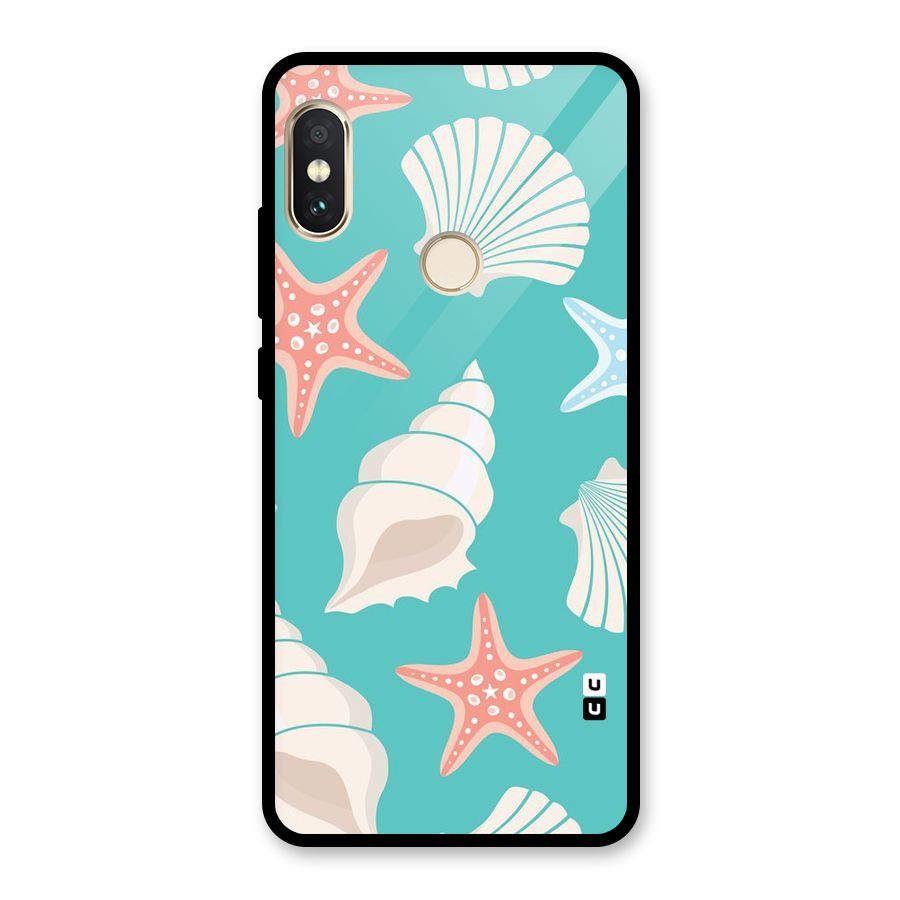 Starfish Sea Shell Glass Back Case for Redmi Note 5 Pro