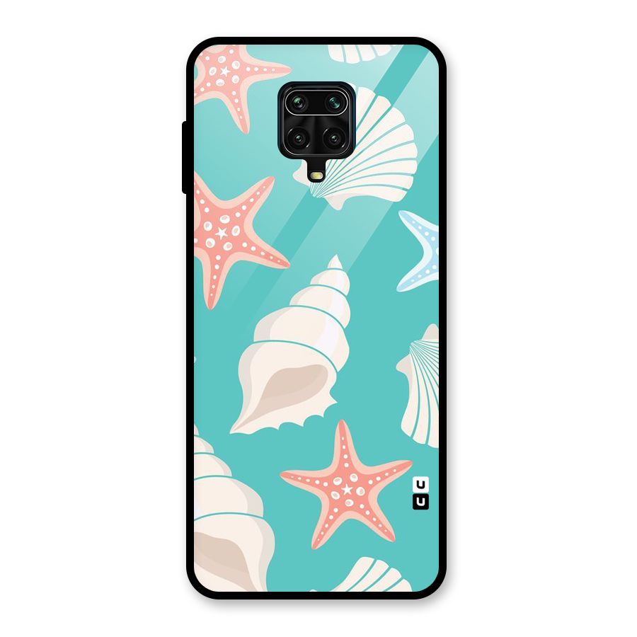 Starfish Sea Shell Glass Back Case for Redmi Note 9 Pro