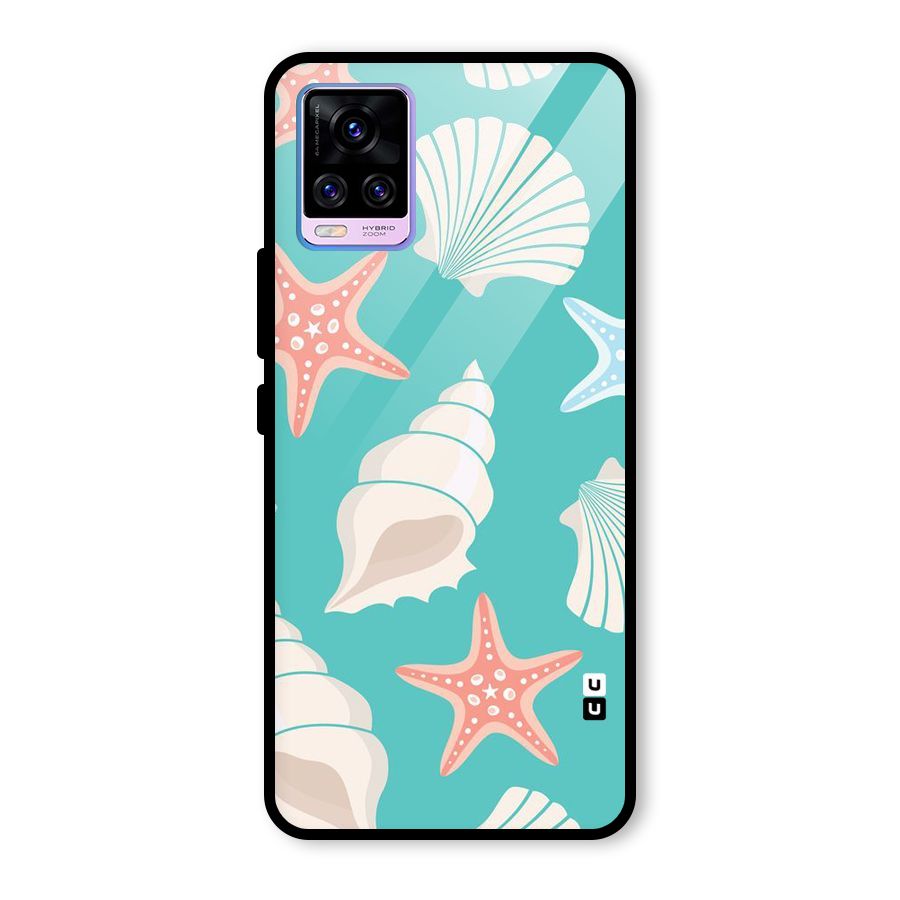 Starfish Sea Shell Glass Back Case for Vivo V20 Pro