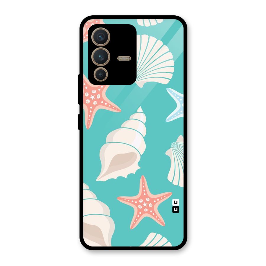 Starfish Sea Shell Glass Back Case for Vivo V23 5G