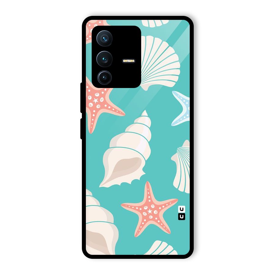 Starfish Sea Shell Glass Back Case for Vivo V23 Pro