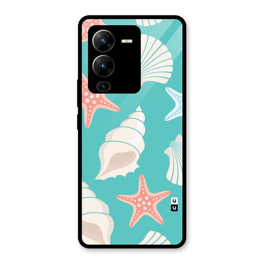 Starfish Sea Shell Glass Back Case for Vivo V25 Pro