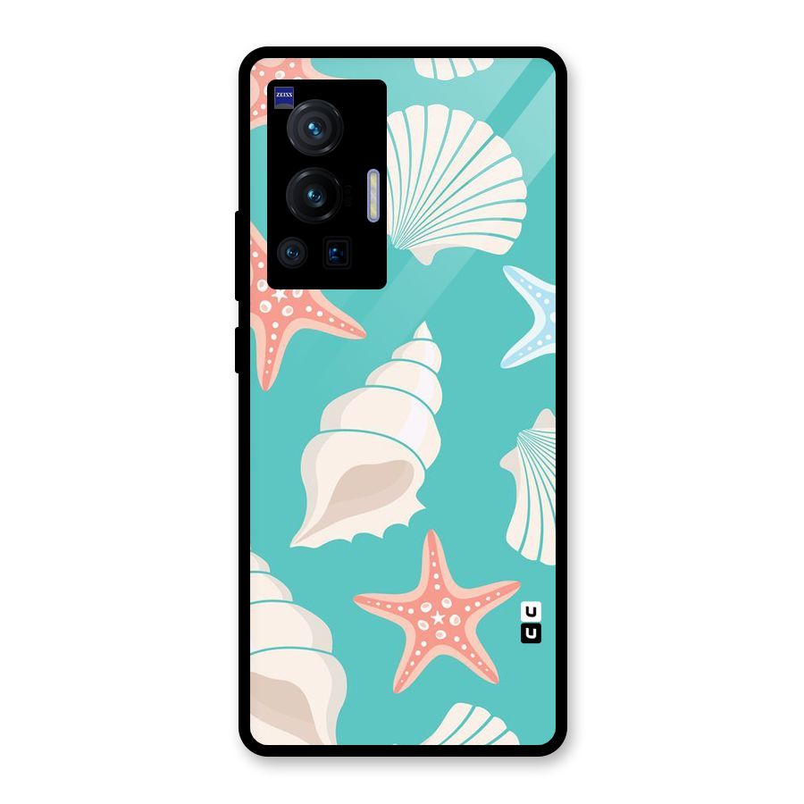 Starfish Sea Shell Glass Back Case for Vivo X70 Pro
