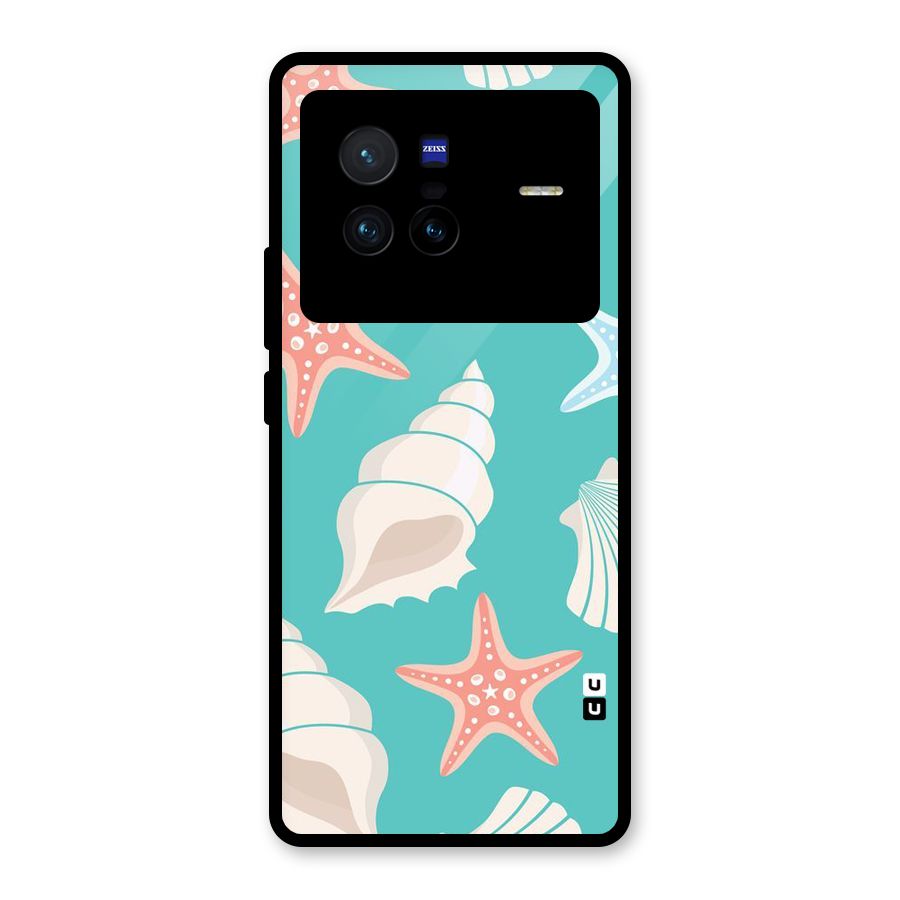 Starfish Sea Shell Glass Back Case for Vivo X80