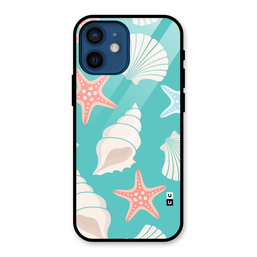Starfish Sea Shell Glass Back Case for iPhone 12 Mini