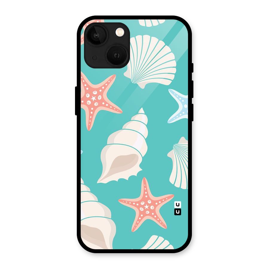 Starfish Sea Shell Glass Back Case for iPhone 13