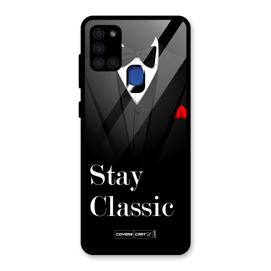 Stay Classic Glass Back Case for Galaxy A21s