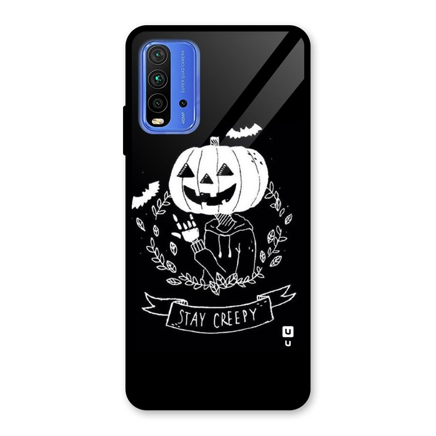 Stay Creepy Glass Back Case for Redmi 9 Power