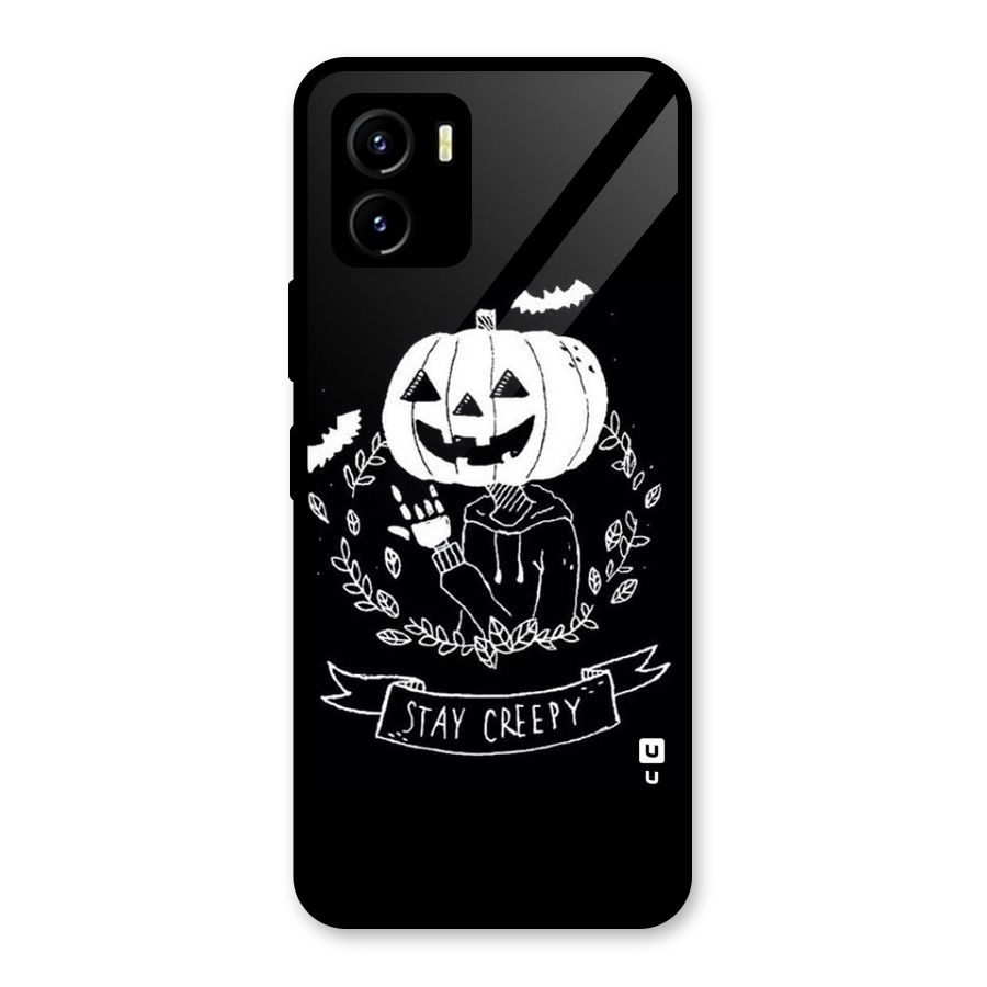 Stay Creepy Glass Back Case for Vivo Y15s