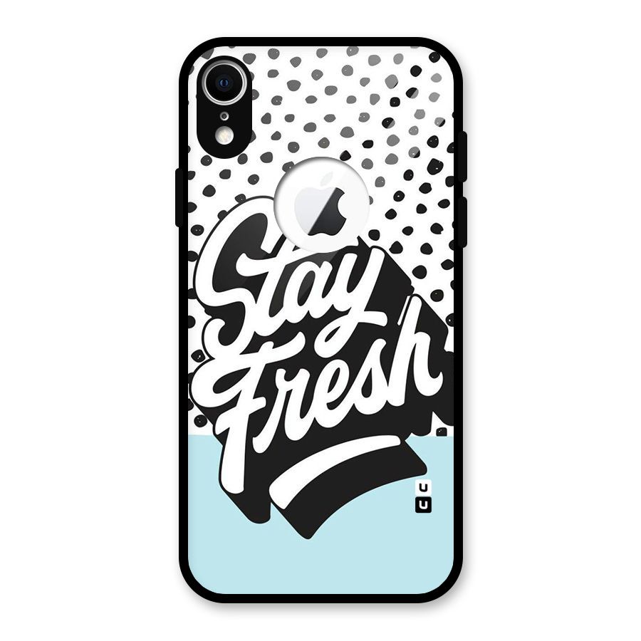Stay Fresh Glass Back Case for iPhone XR Logo Cut