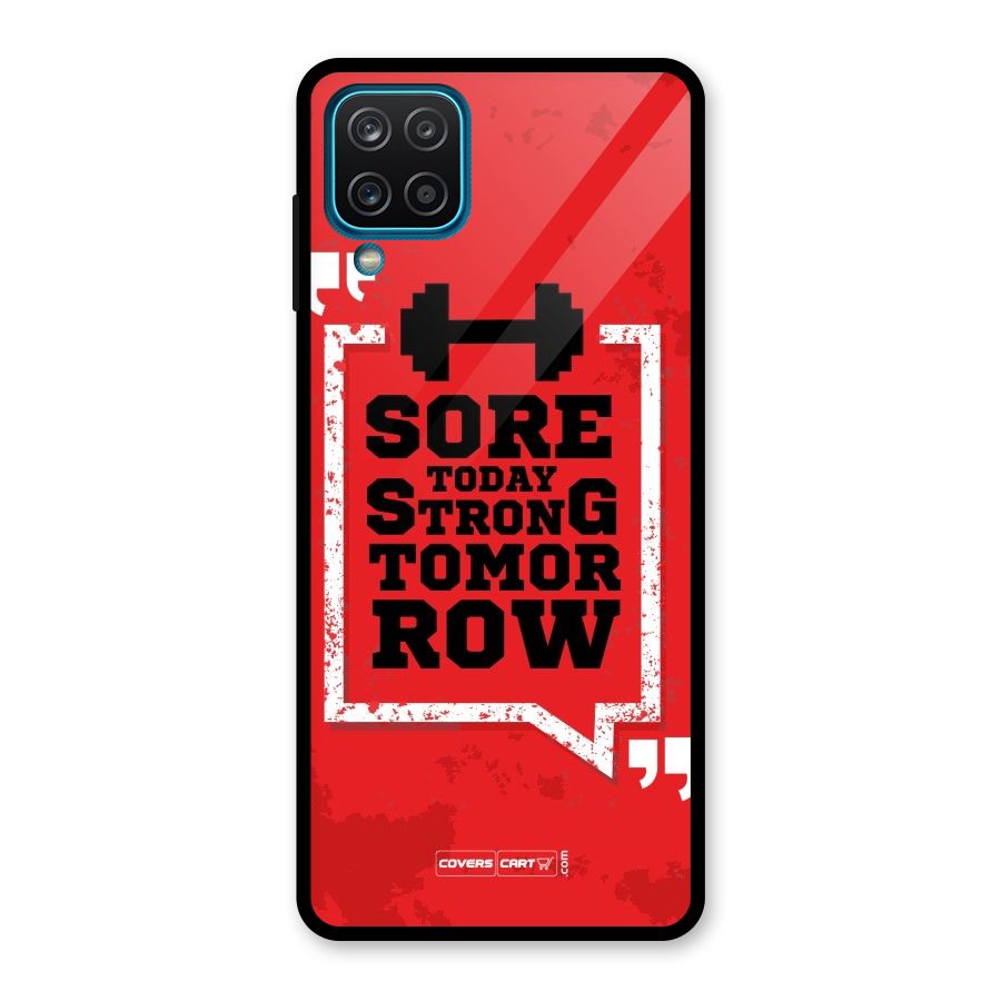 Stay Strong Glass Back Case for Galaxy A12