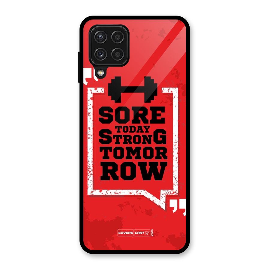 Stay Strong Glass Back Case for Galaxy A22 4G