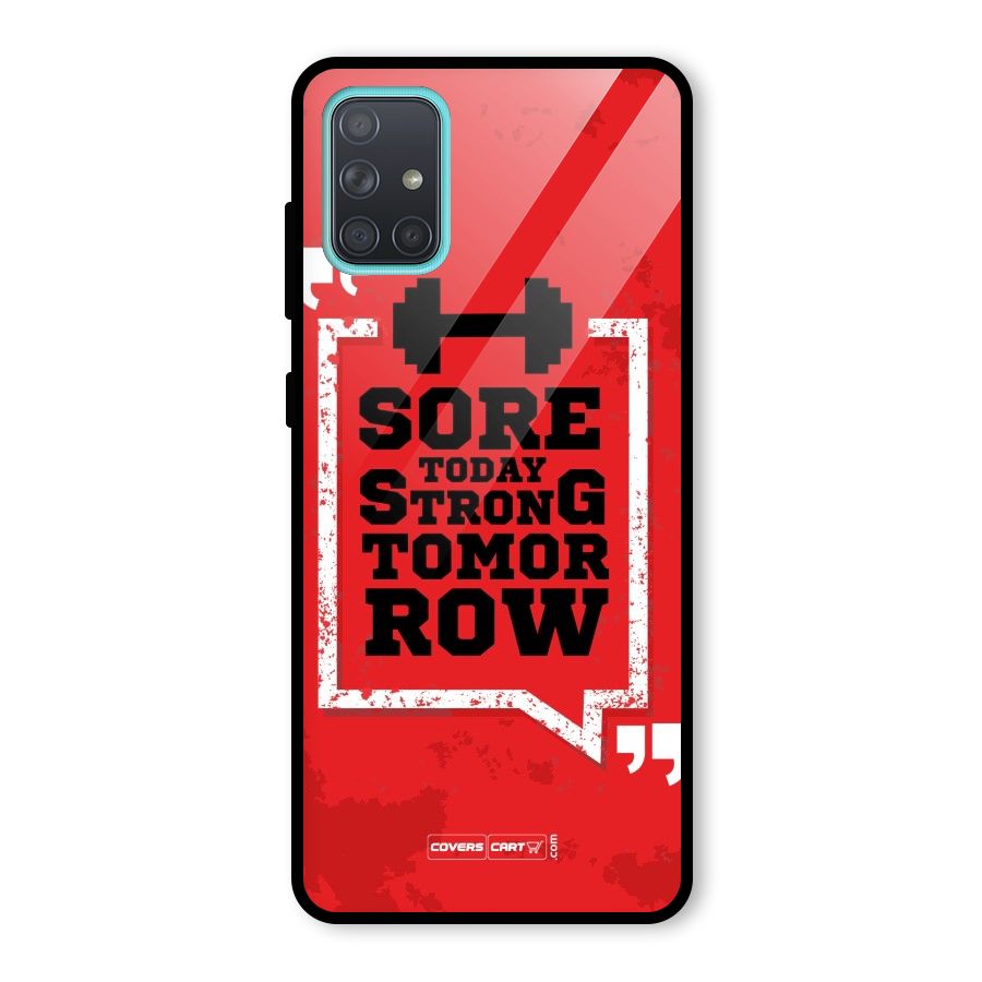Stay Strong Glass Back Case for Galaxy A71