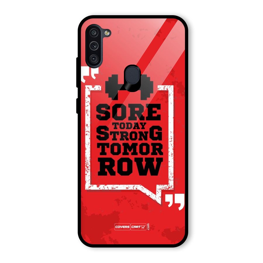 Stay Strong Glass Back Case for Galaxy M11