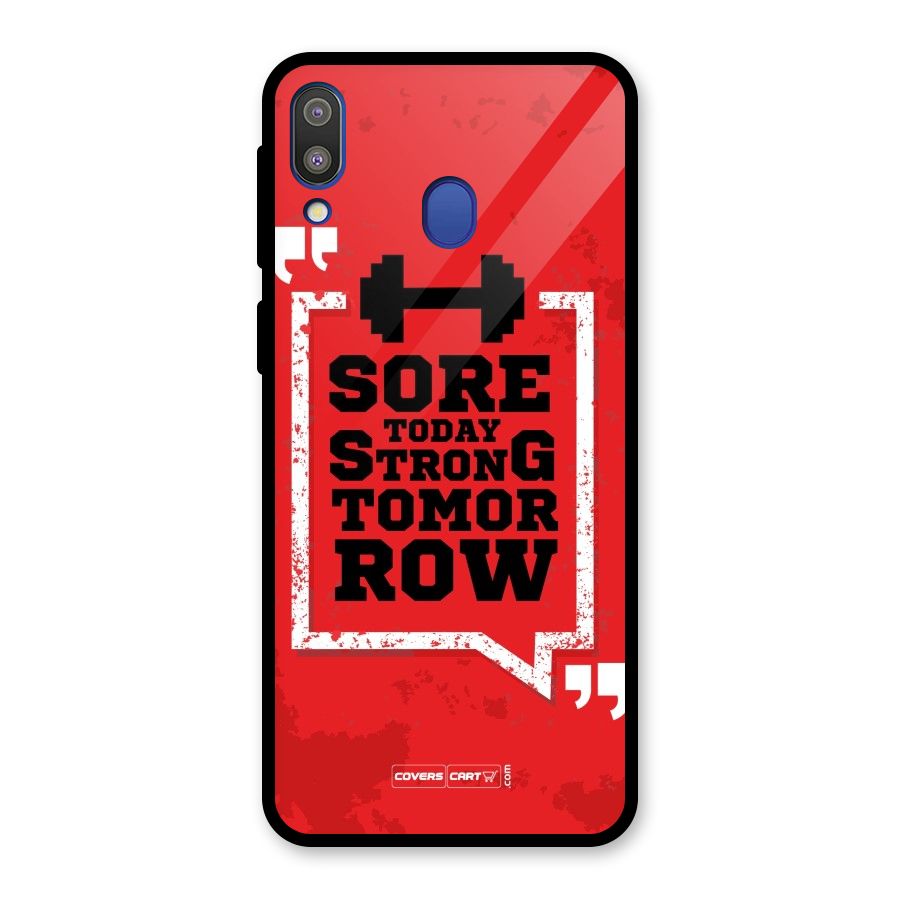 Stay Strong Glass Back Case for Galaxy M20